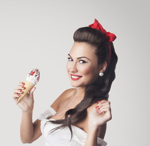 Pin,Up,Girl,With,Ice,Cream,Cone