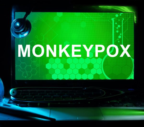 Computer with word Monkeypox.