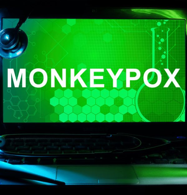 Computer with word Monkeypox.