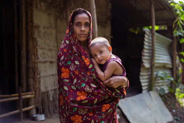 Gowainghat, Bangladesh – November 06, 2019: Poor woman standin