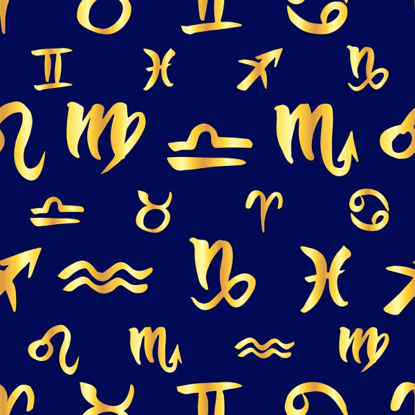 Zodiac signs seamless pattern
